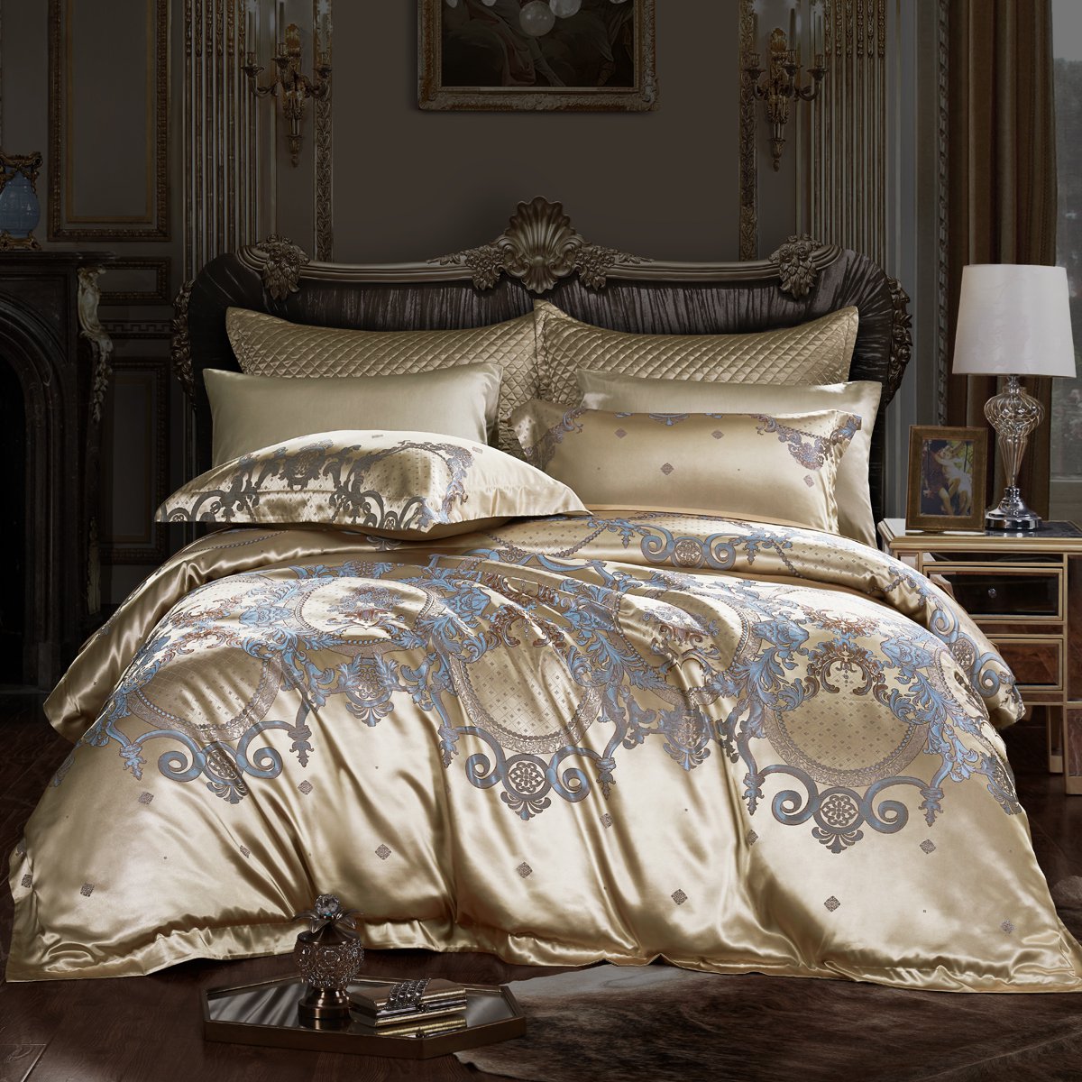 博洋欧式轻奢宫廷风高支大提花套件床上用品四件套