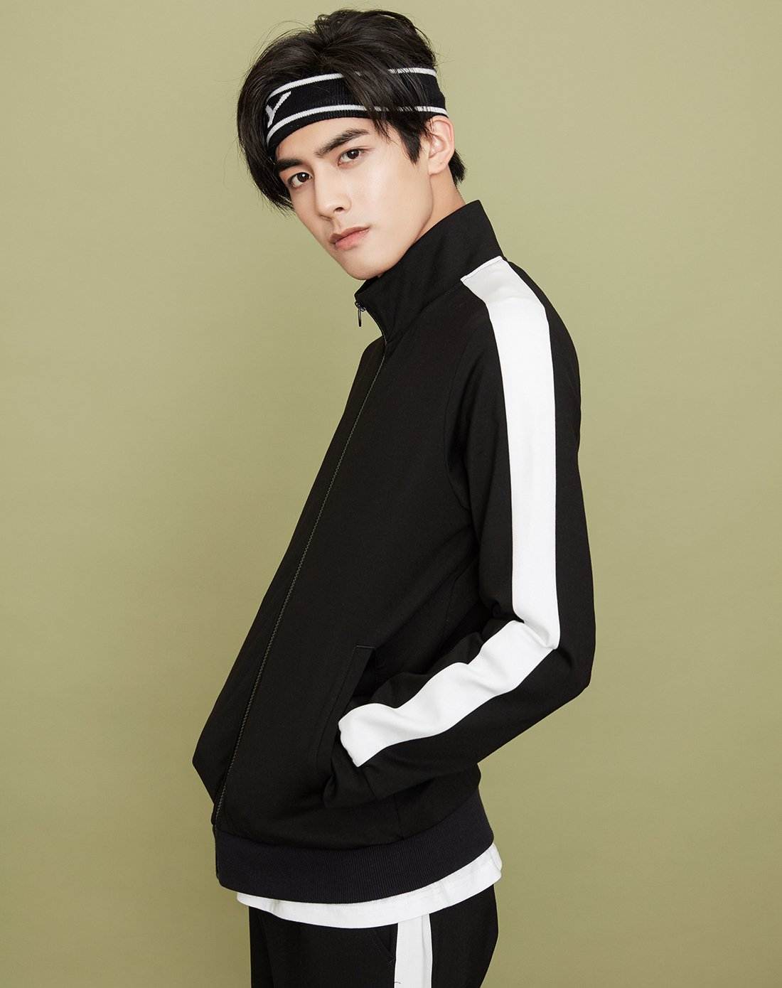 美特斯邦威宋威龙明星同款开衫卫衣男2017秋新款运动