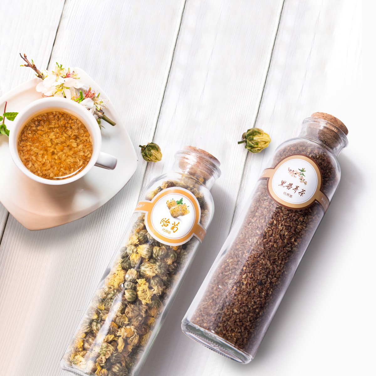 胎菊黑苦荞 290克 品质畅享装 花草茶 菊花茶 黑苦荞茶 荞麦茶 花茶