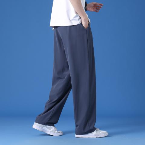 班尼路 春夏轻薄男款冰丝纯色时尚简约百搭透气舒适宽松直筒男士休闲长裤 图片 4