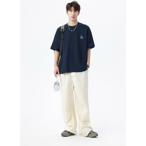 班尼路 【别致双面印花】夏季圆领短袖T恤男纯棉舒适宽松简约休闲上衣男 图片 6