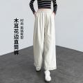 班尼路 【九分裤】木耳花边直筒裤女高腰时尚挺括小个子宽松显瘦休闲裤 图片 4