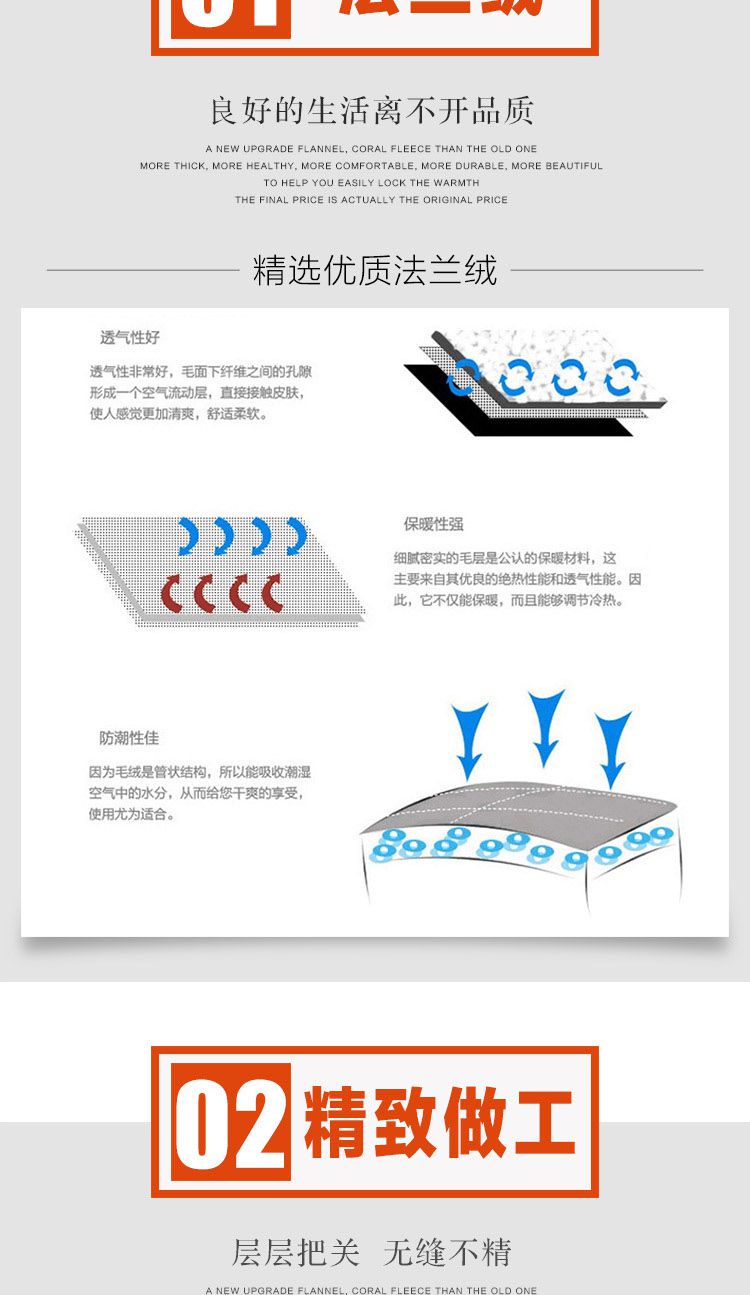 1.5m床加厚法兰绒四件套橙色密码