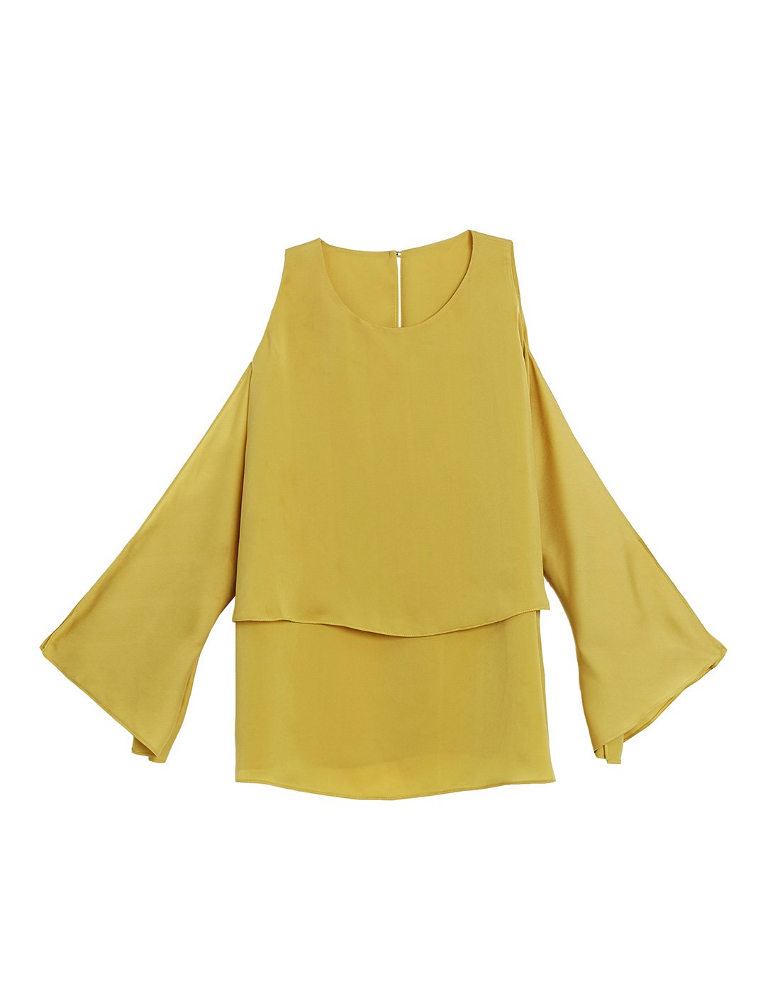 2018夏季新款简约通勤荷叶边袖雪纺衫