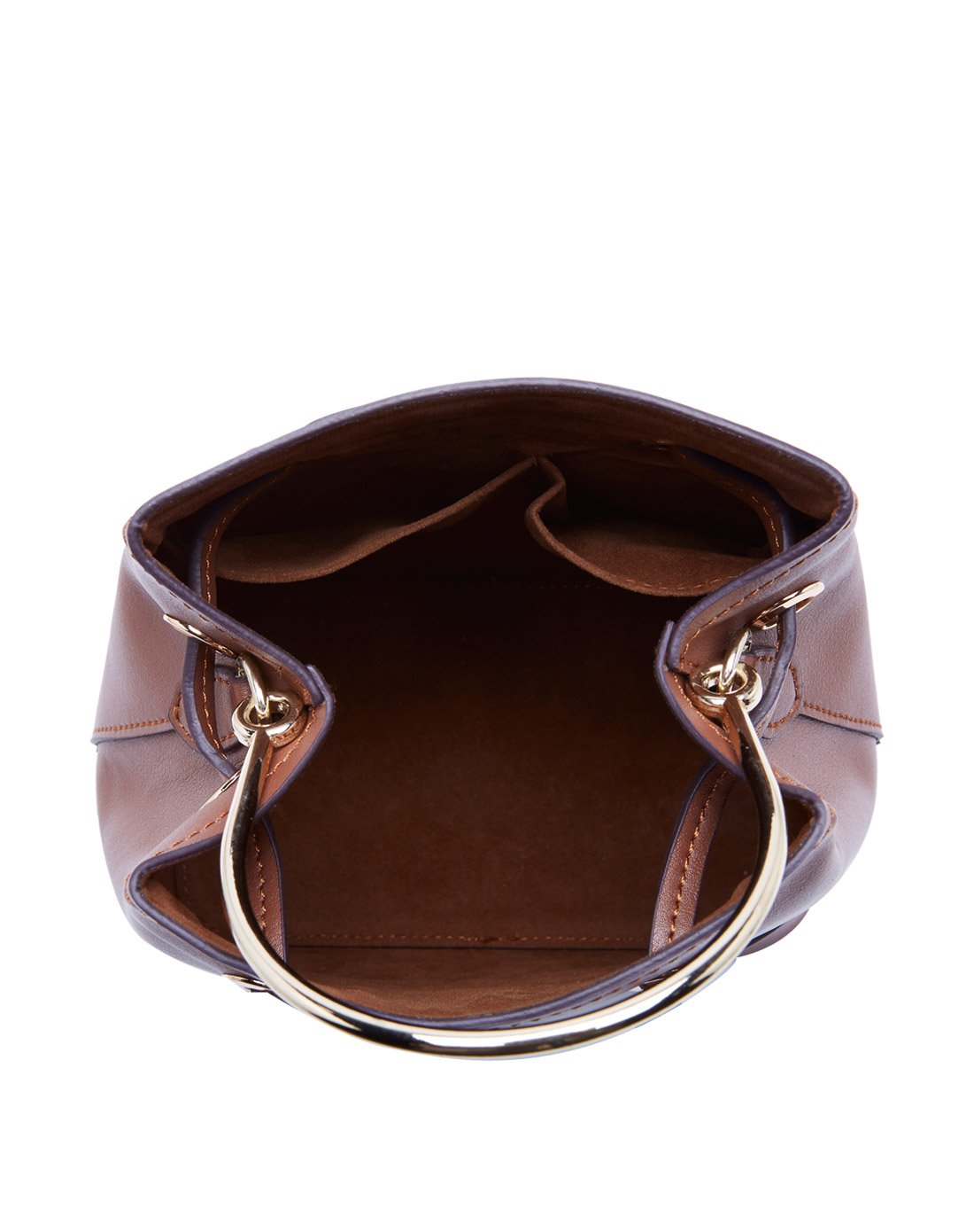 牛皮新品英伦复古百搭水桶手提包复古棕