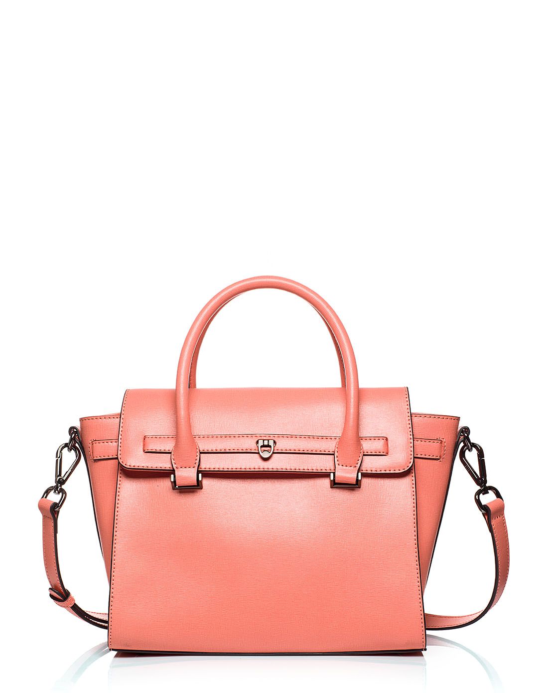 elle粉色雅致简约时尚手提包