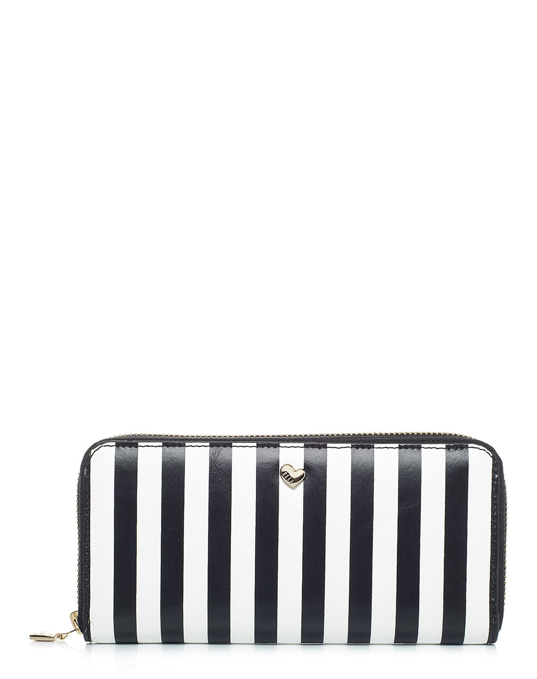 elle黑白条纹长款钱包