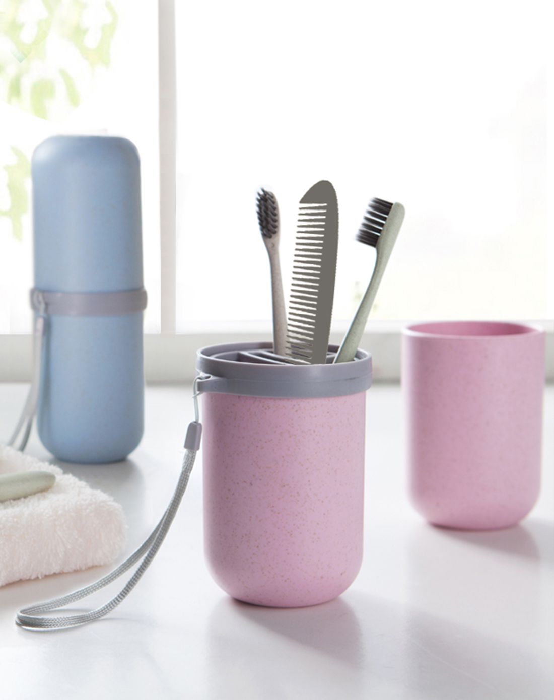 jm厨卫用品专场小麦环保旅行漱口杯(多色可选)jm-7233_唯品会