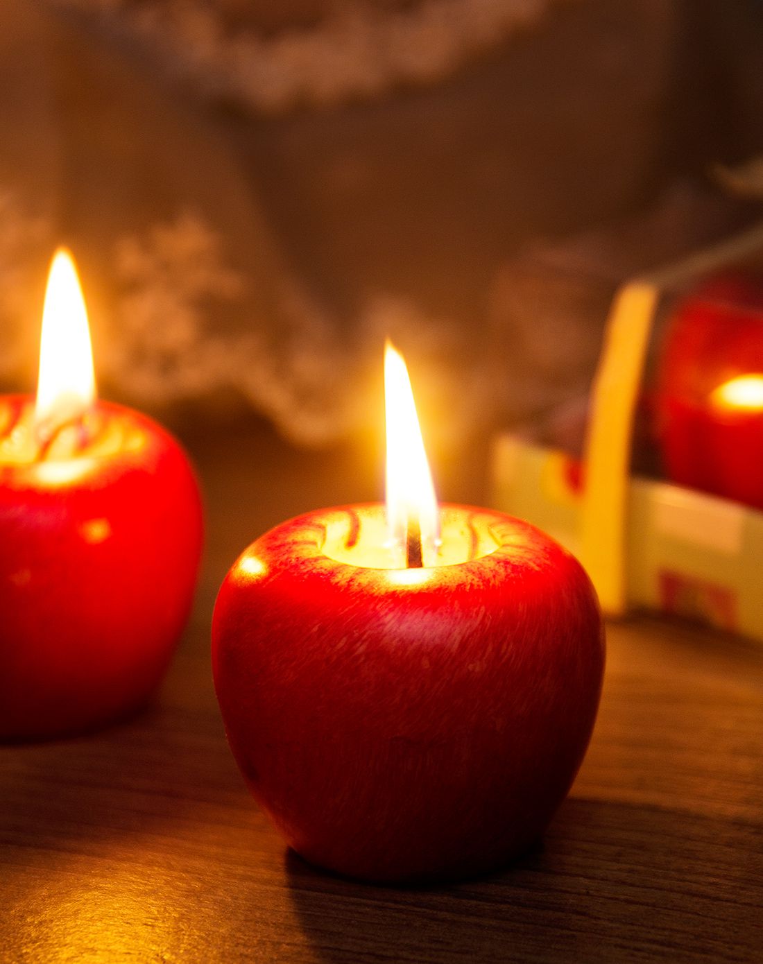良品仿真无烟苹果蜡烛(4入)