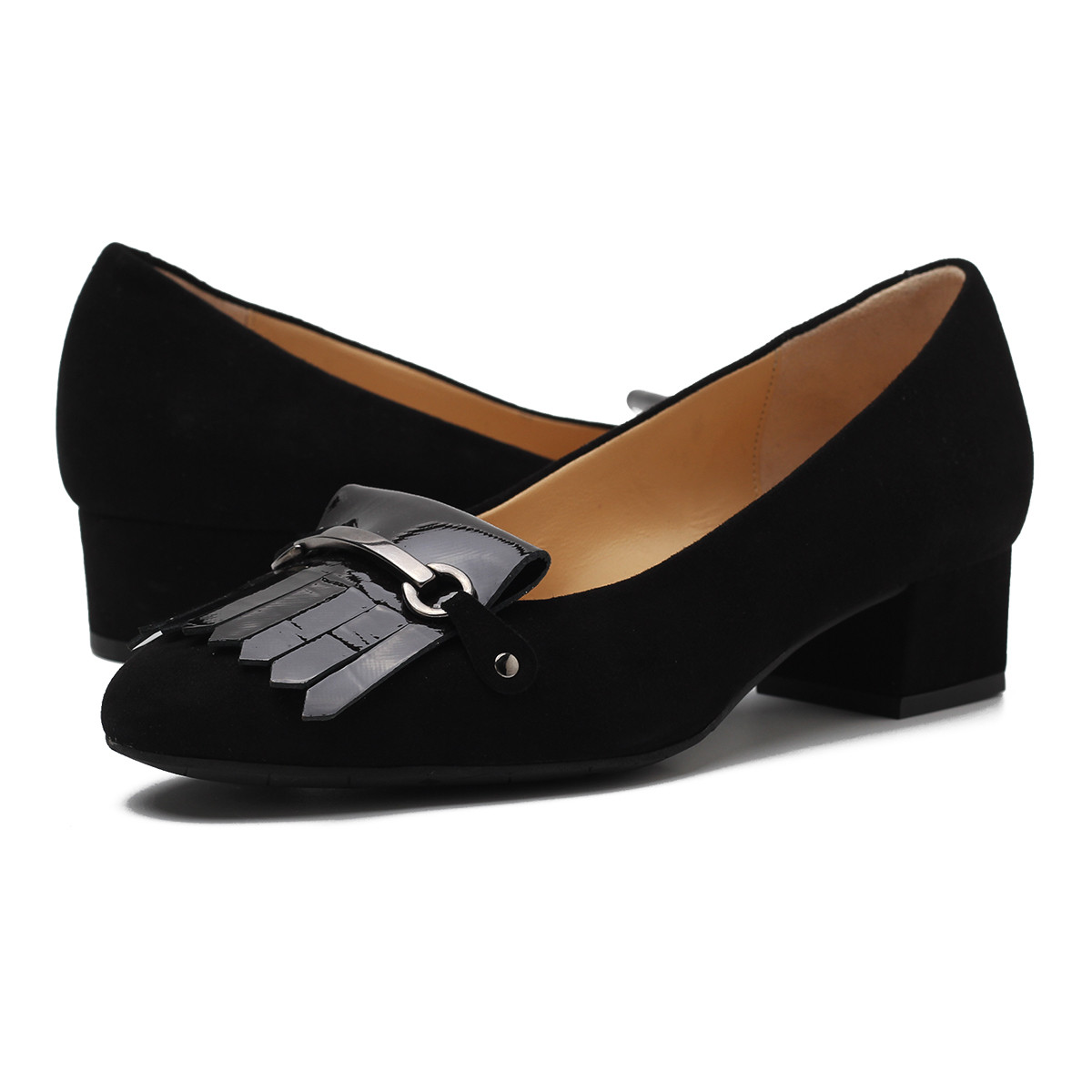 都彭都彭女鞋 羊皮饰扣流苏反绒单鞋pa0210253101_唯品会