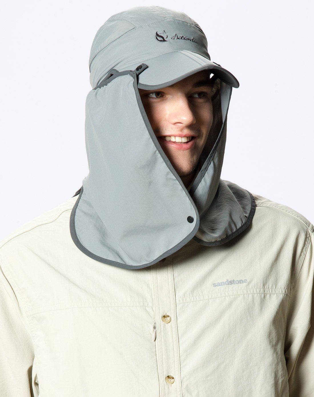 一帽两戴 男款防护棒球帽 速干透气丛林色