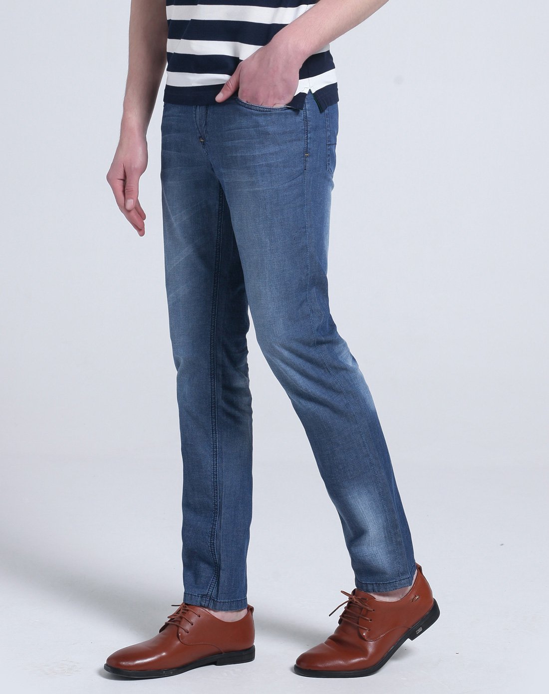 男款春夏低腰修身牛仔裤