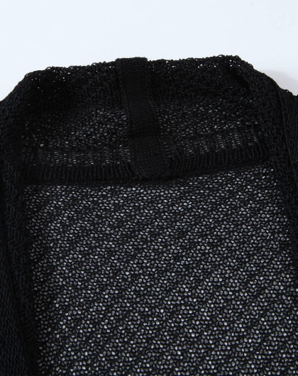 长袖大氅针织开衫黑色