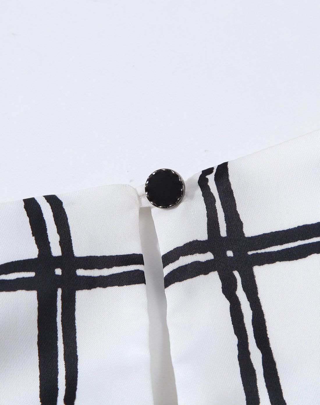 格纹无袖连衣裙灰白格