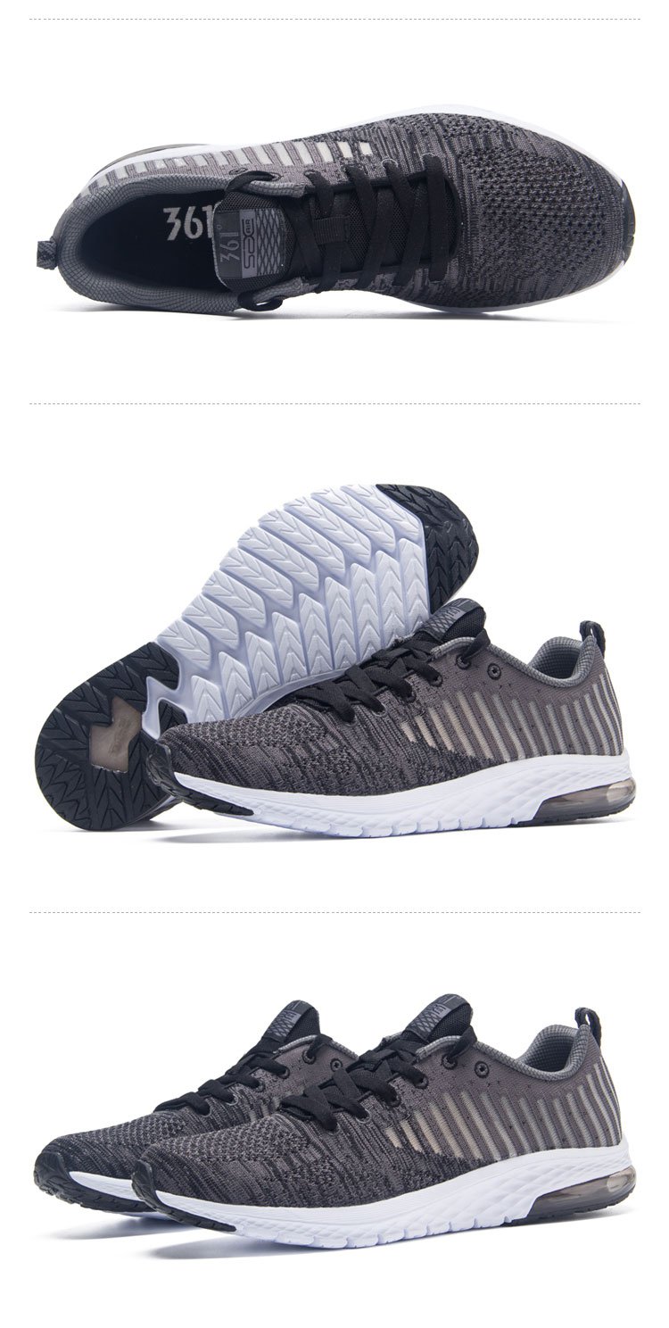361°爆款新品 轻便休闲 男款跑步鞋 透气弹性针织气垫鞋