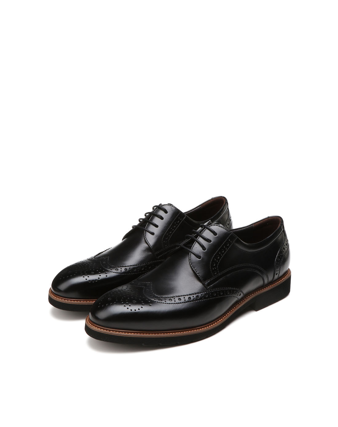 意大利进口 牛皮时尚布洛克鞋轻便商务鞋男鞋