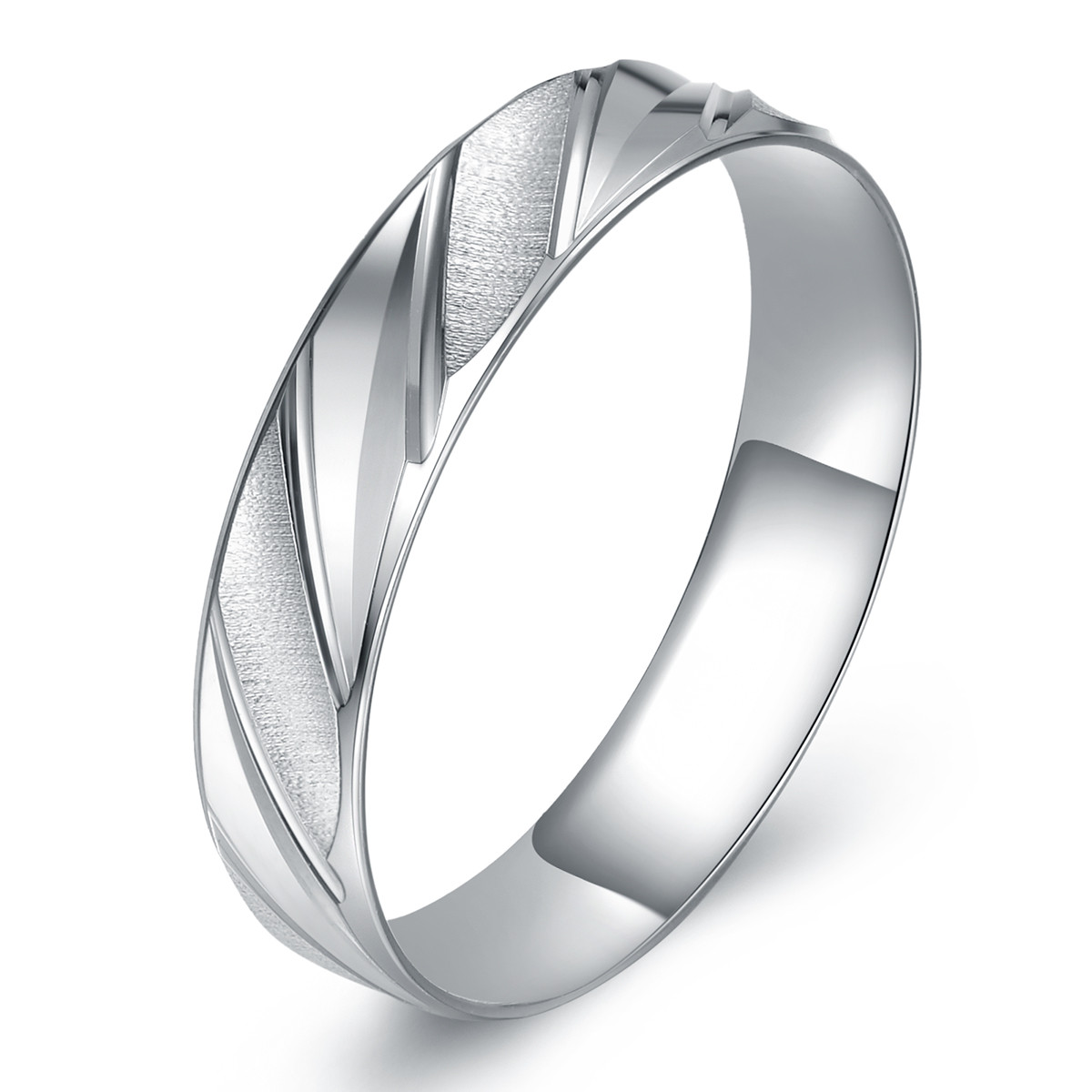 pt950铂金磨砂质感螺旋男士戒指/铂金戒指