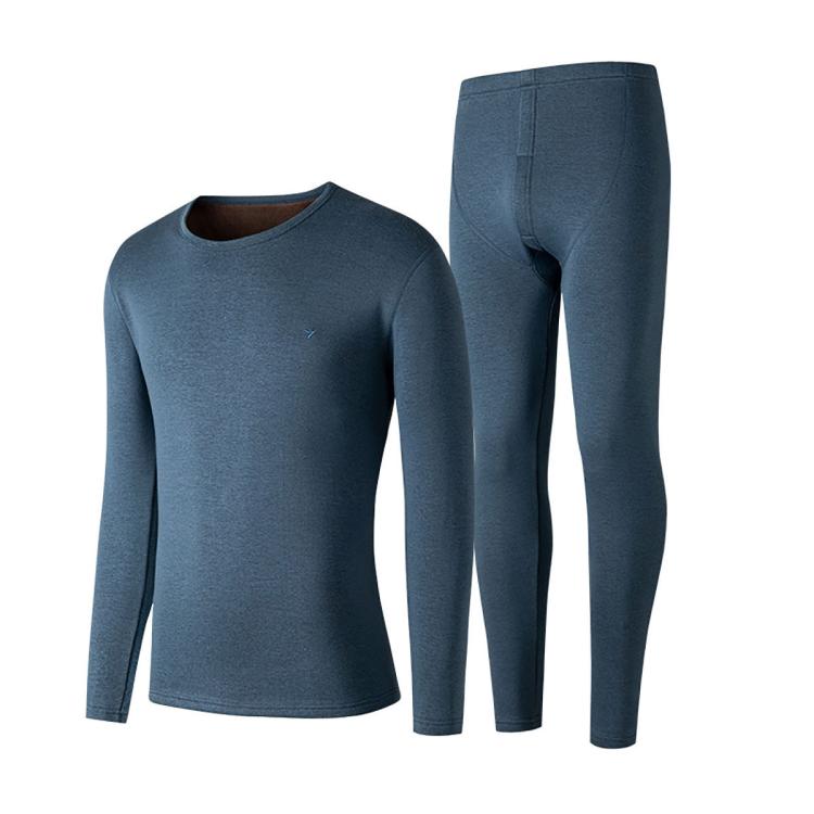 柒牌 【加绒加厚】保暖内衣男士套装防寒秋衣秋裤打底衫圆领保暖衣