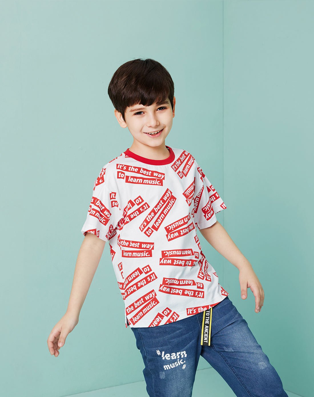 巴拉巴拉童装男童短袖t恤 白色中大童夏装童装帅气半袖体恤棉