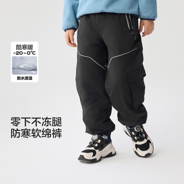 巴拉巴拉 户外防水棉裤儿童裤子加绒男童女童裤子冬款小童中大童运动裤保暖 图 2