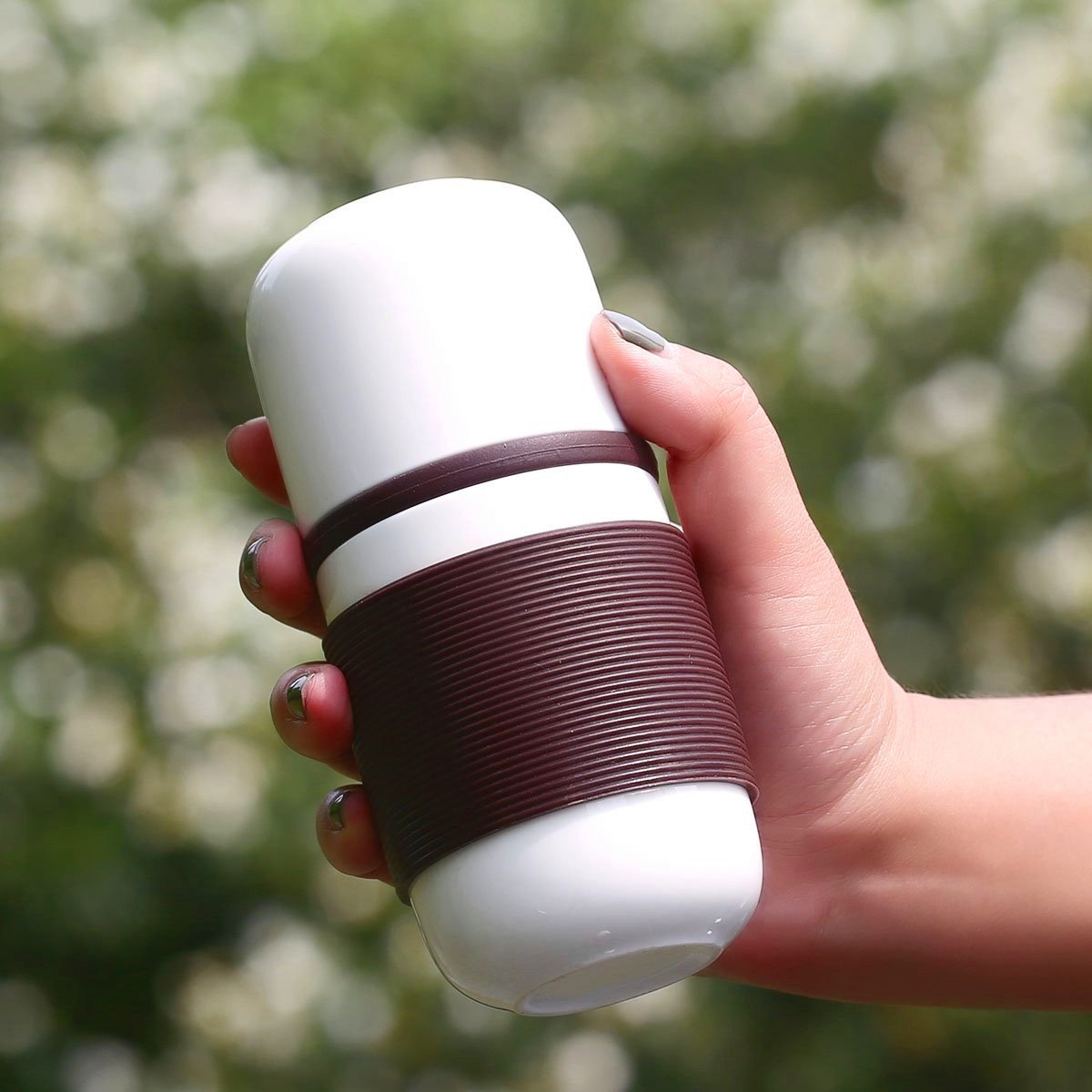 奇妙胶囊杯创意陶瓷便携旅行茶具套组茶水分离个人水杯