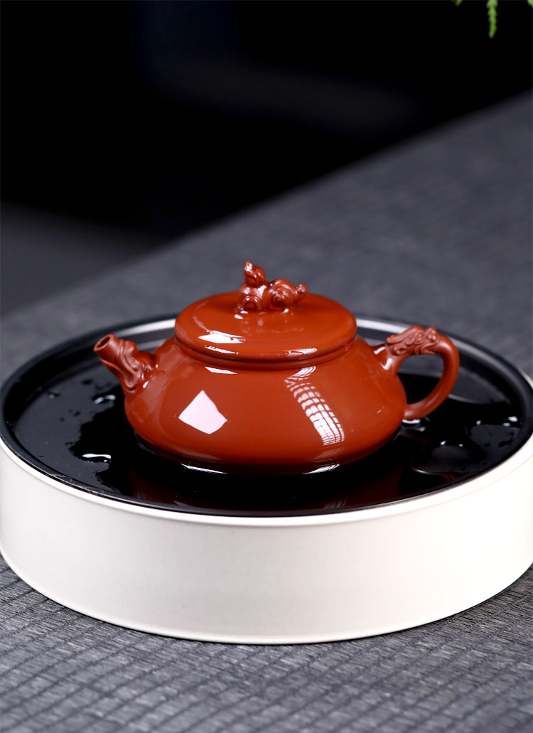 民间实力派艺人熊菊平150cc原矿朱泥吉兽紫砂壶泡茶壶养生壶茶壶