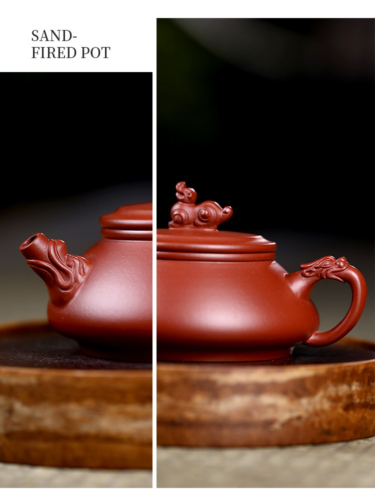 民间实力派艺人熊菊平150cc原矿朱泥吉兽紫砂壶泡茶壶养生壶茶壶