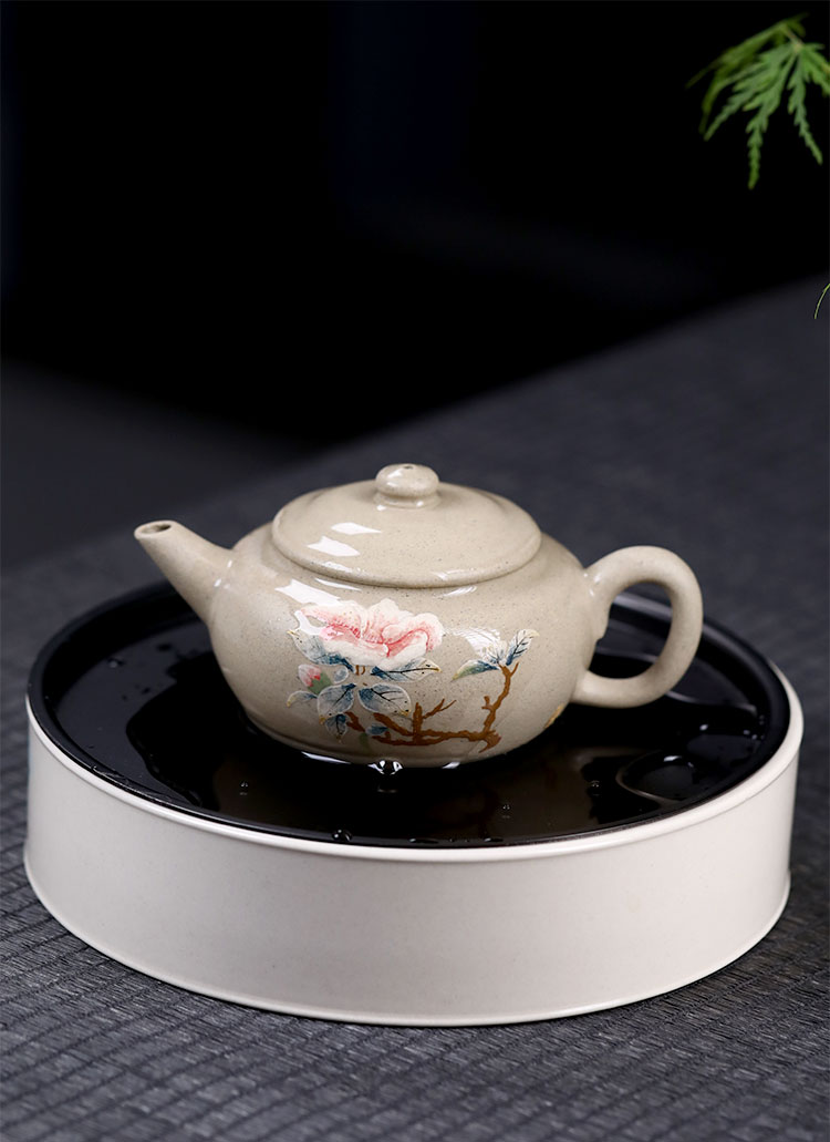 国助工范磊200cc宜兴原矿白段泥矮水平紫砂壶泡茶壶养生壶茶壶