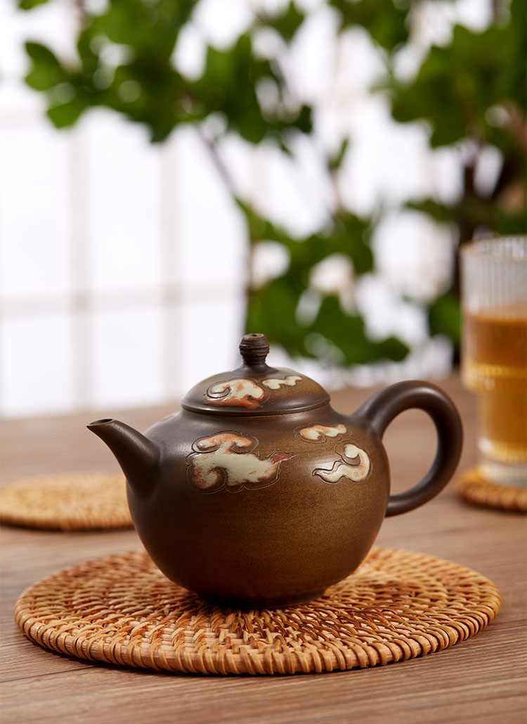 中国台湾陶艺名家张自立200cc祥云手工壶茶壶泡茶壶养生壶