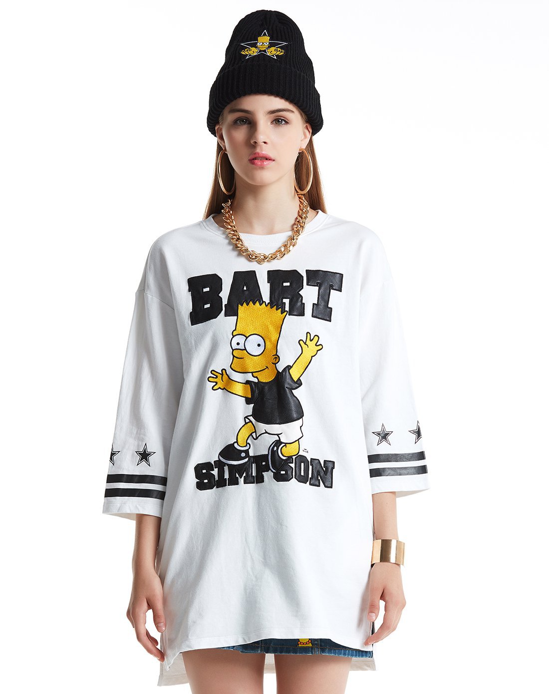 the simpsons辛普森联名系列 女款时尚潮流7分袖t恤