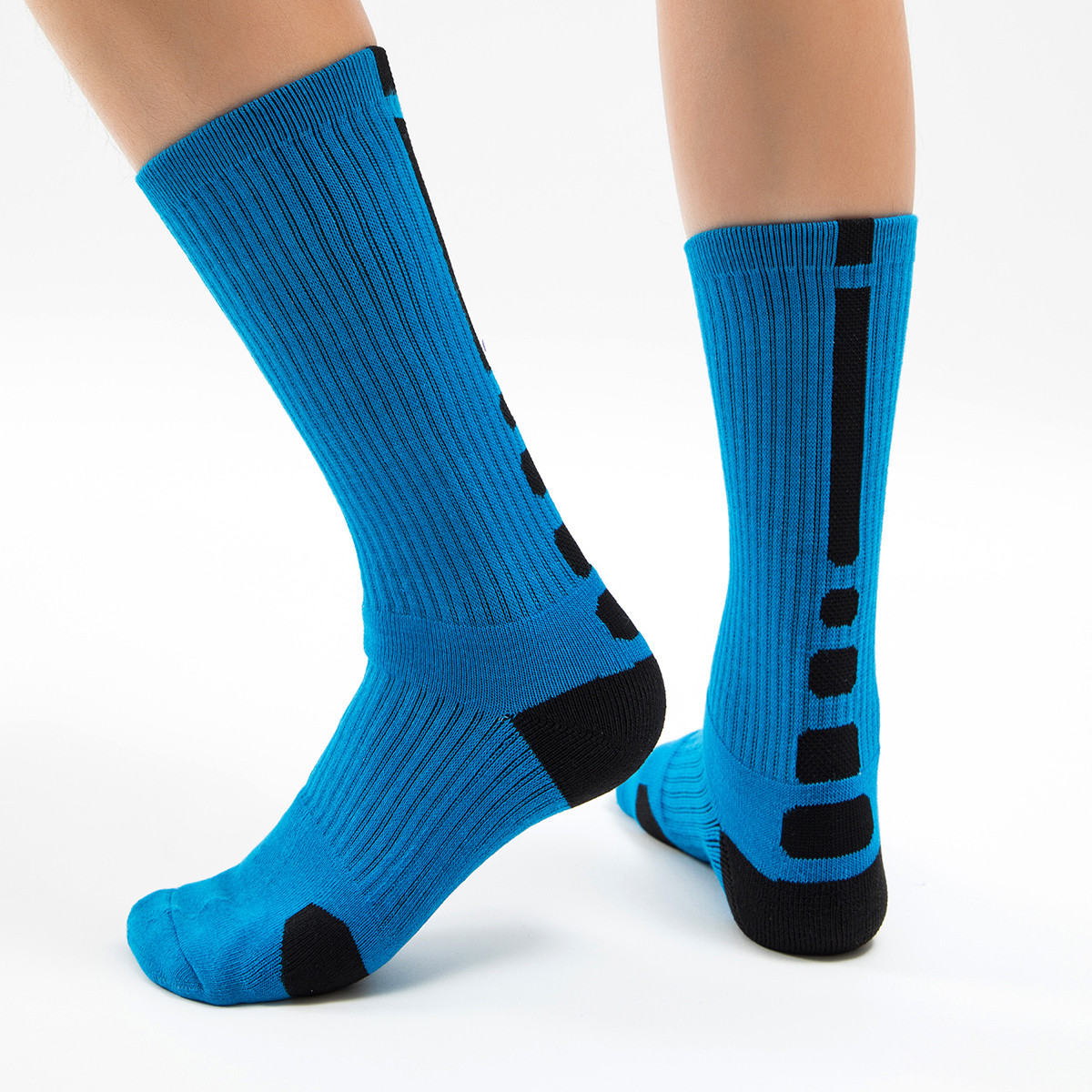 3双装 中高筒毛巾底运动袜透气防臭高帮袜子男缓冲篮球袜男袜