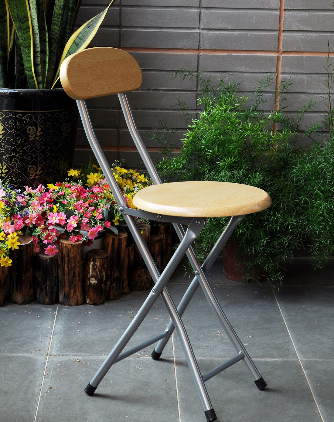 生活诚品easy life家具直发货 生活诚品木面折椅(2支装)