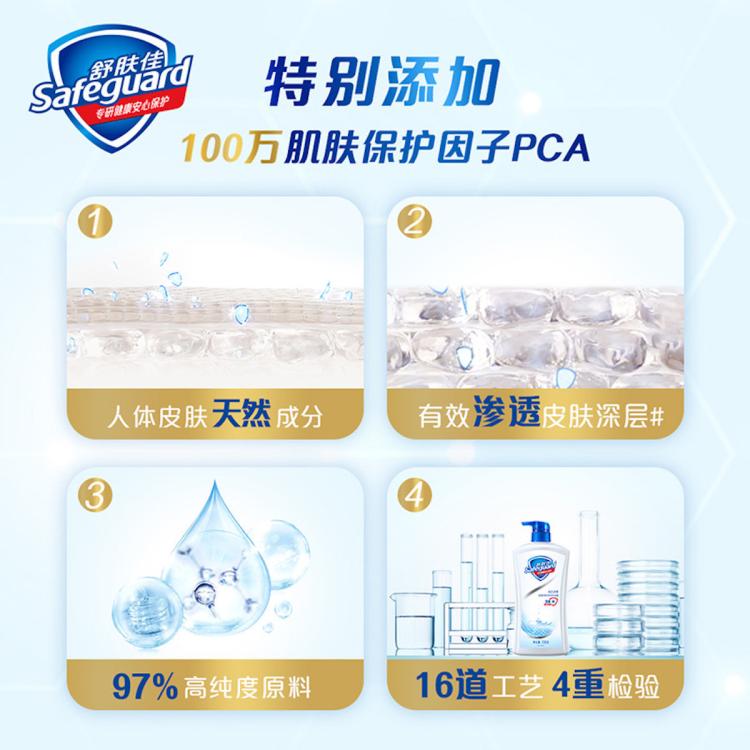 舒肤佳 经典净护长效保护温和清洁补水保湿滋润家用纯白沐浴露1750g