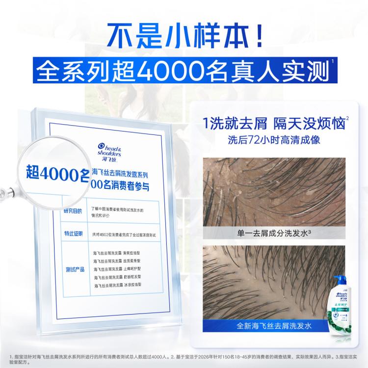 海飞丝 控油去油屑洗头膏多香型1KG 防断头皮舒缓清洁保湿洗发水露