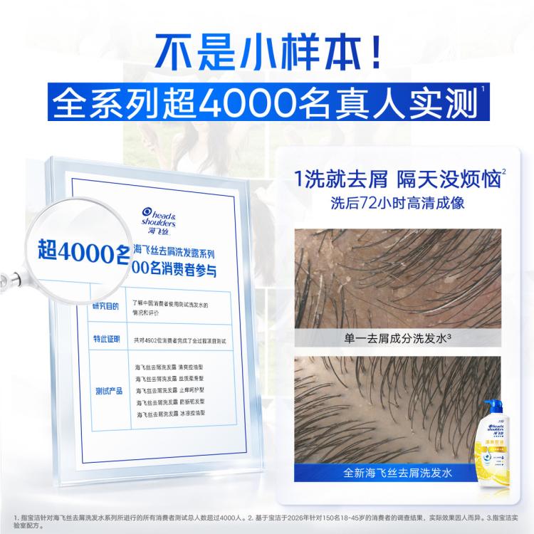海飞丝 控油去油屑洗头膏多香型1KG 防断头皮舒缓清洁保湿洗发水露 图 4