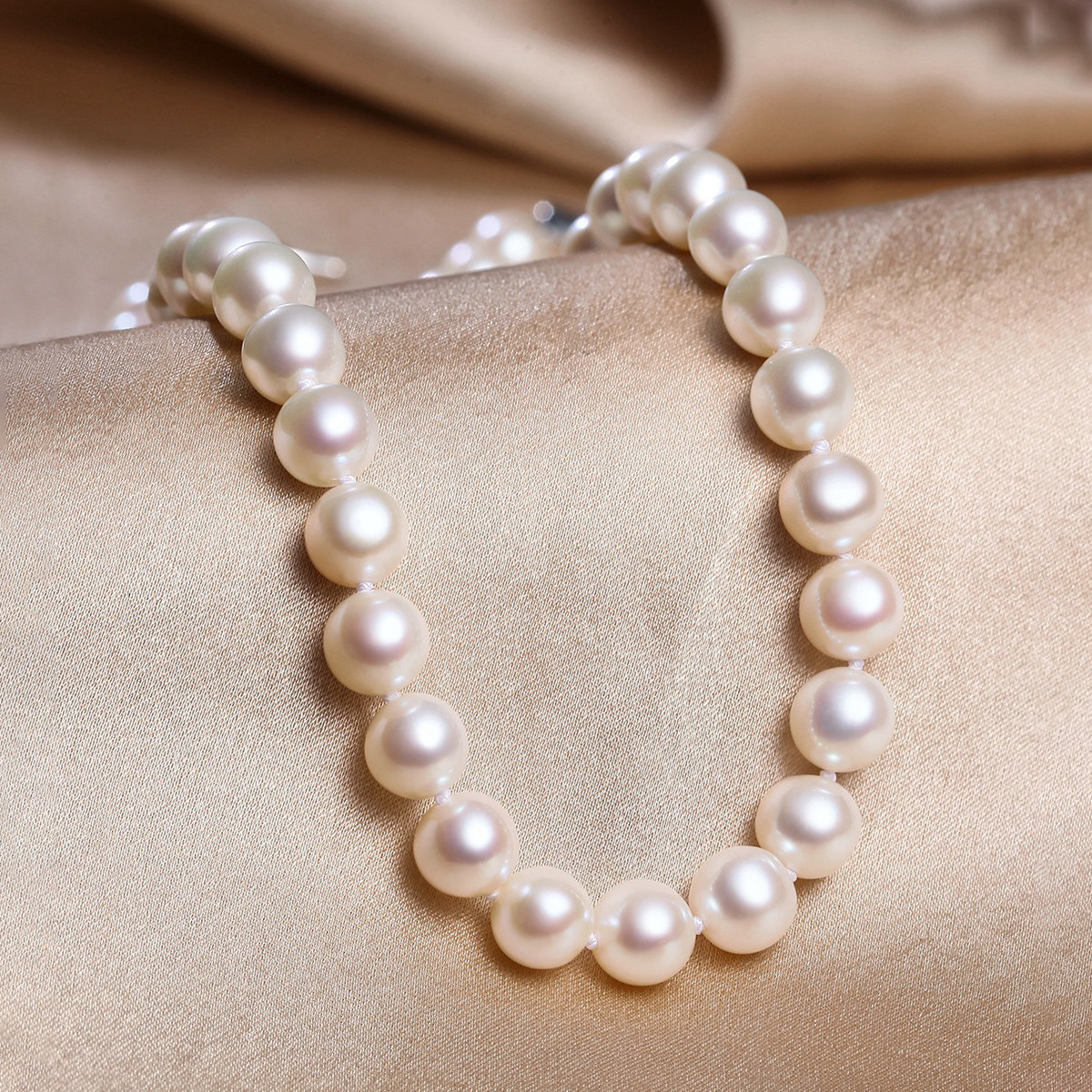 蓝色海洋【誓言】7.5-8.5mm近正圆极微瑕淡水珍珠项链