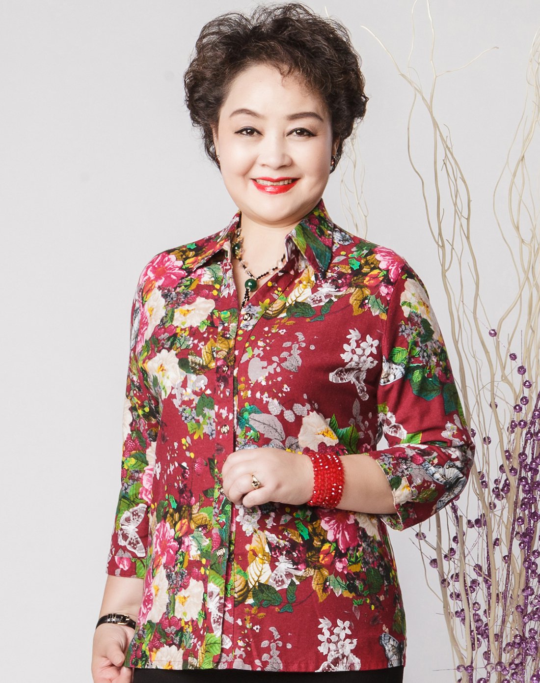 麦子熟了 中老年女装妈妈装40-50岁女式衬衫中老年女衬衫奶奶装上衣