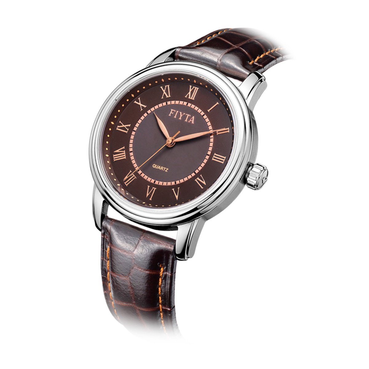 飞亚达fiyta时尚表专场 飞亚达【唯品专供】经典咖啡色皮带进口机心