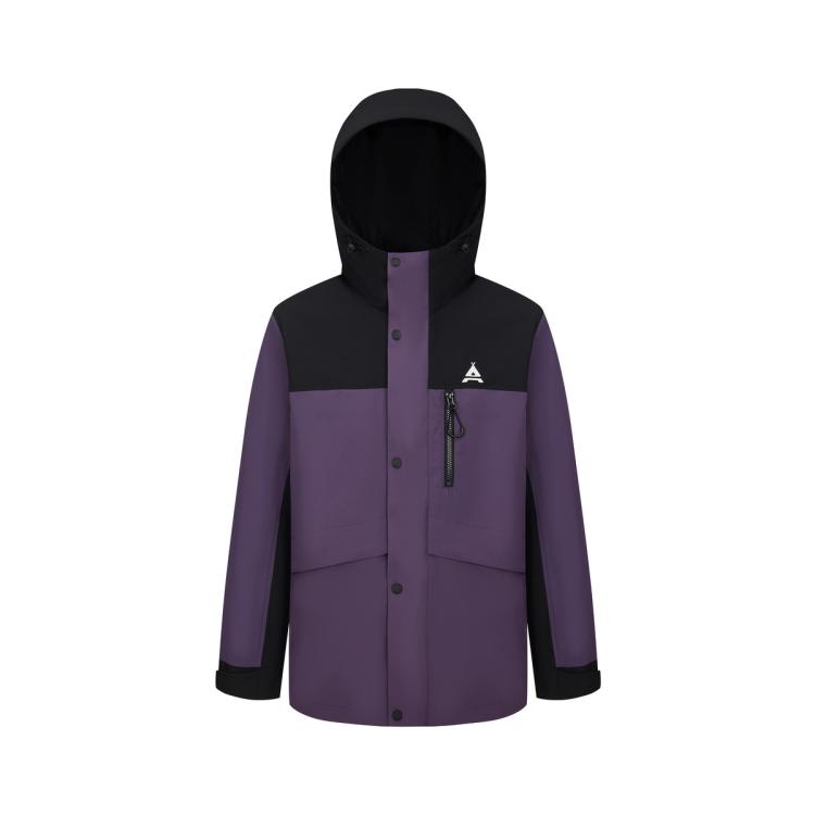 Bosideng 【23年新款】男女同款冲锋衣外套户外运动帅气小廓形风衣 In Purple