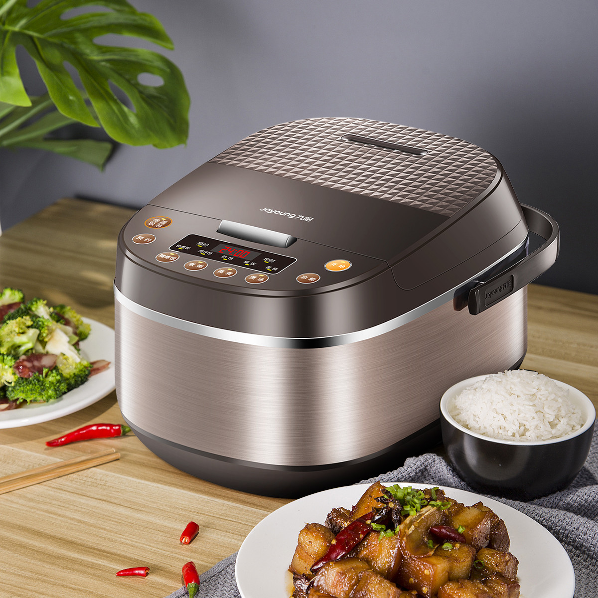 九阳电饭煲f-50fz810电饭锅5l大容量土灶原釜智能预约