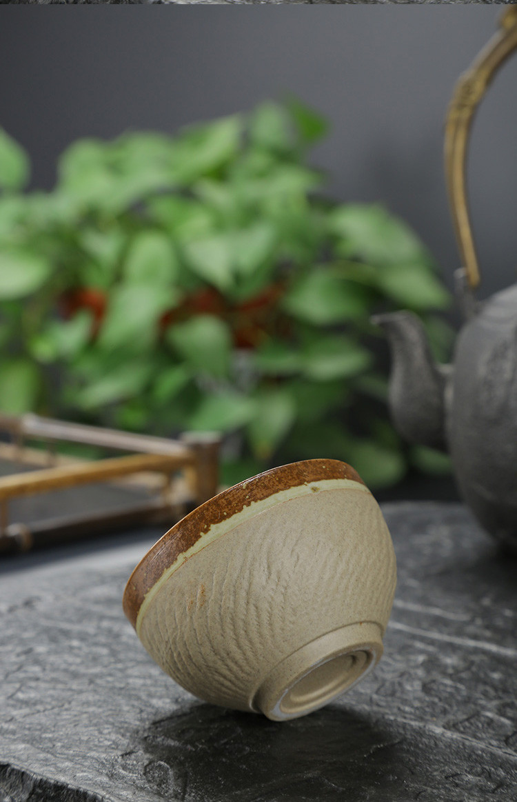 德化陶瓷功夫茶具手工粗陶斗笠杯陶瓷茶杯茶碗小杯子6个装品茗杯