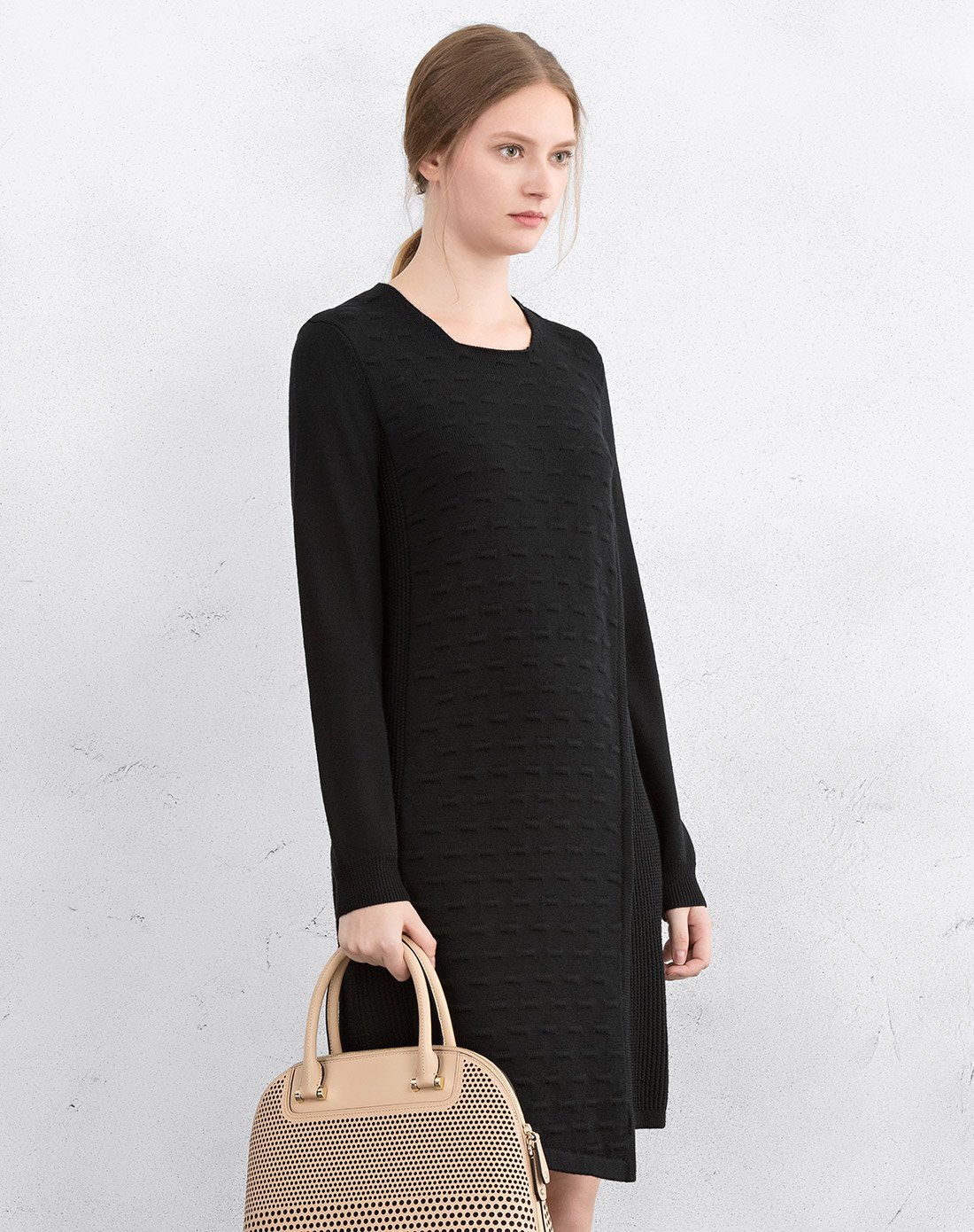 玛丝菲尔marisfrolg女装专场 marisfrolg/玛丝菲尔 时尚立体织纹羊毛