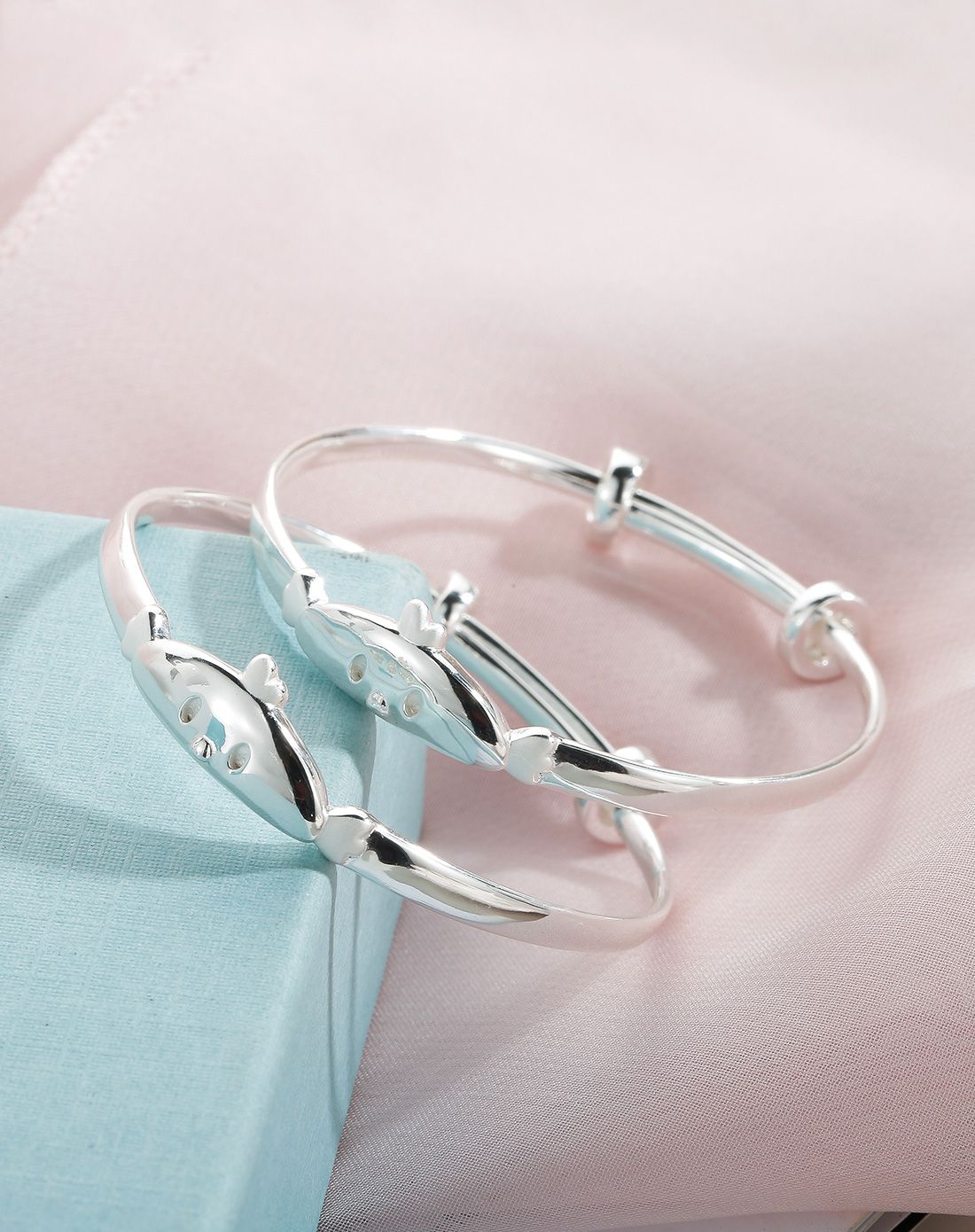 银时代 s925银卡通鸡仔童镯 本命年礼物