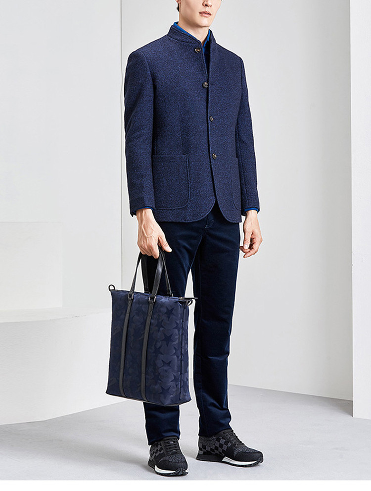 秋冬男款羊毛简约休闲立领单西男士西服