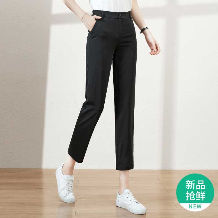【21夏新品】九分休闲裤女修身显瘦气质直筒裤女裤子女夏季薄款