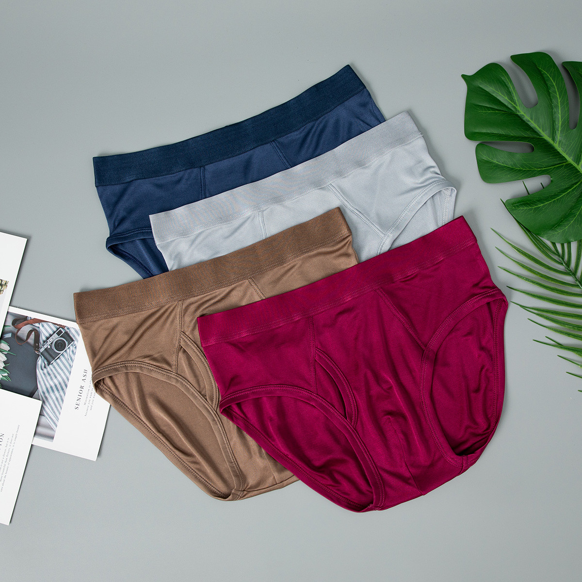 【100%桑蚕丝】秋季新品舒适透气男士三角真丝内裤