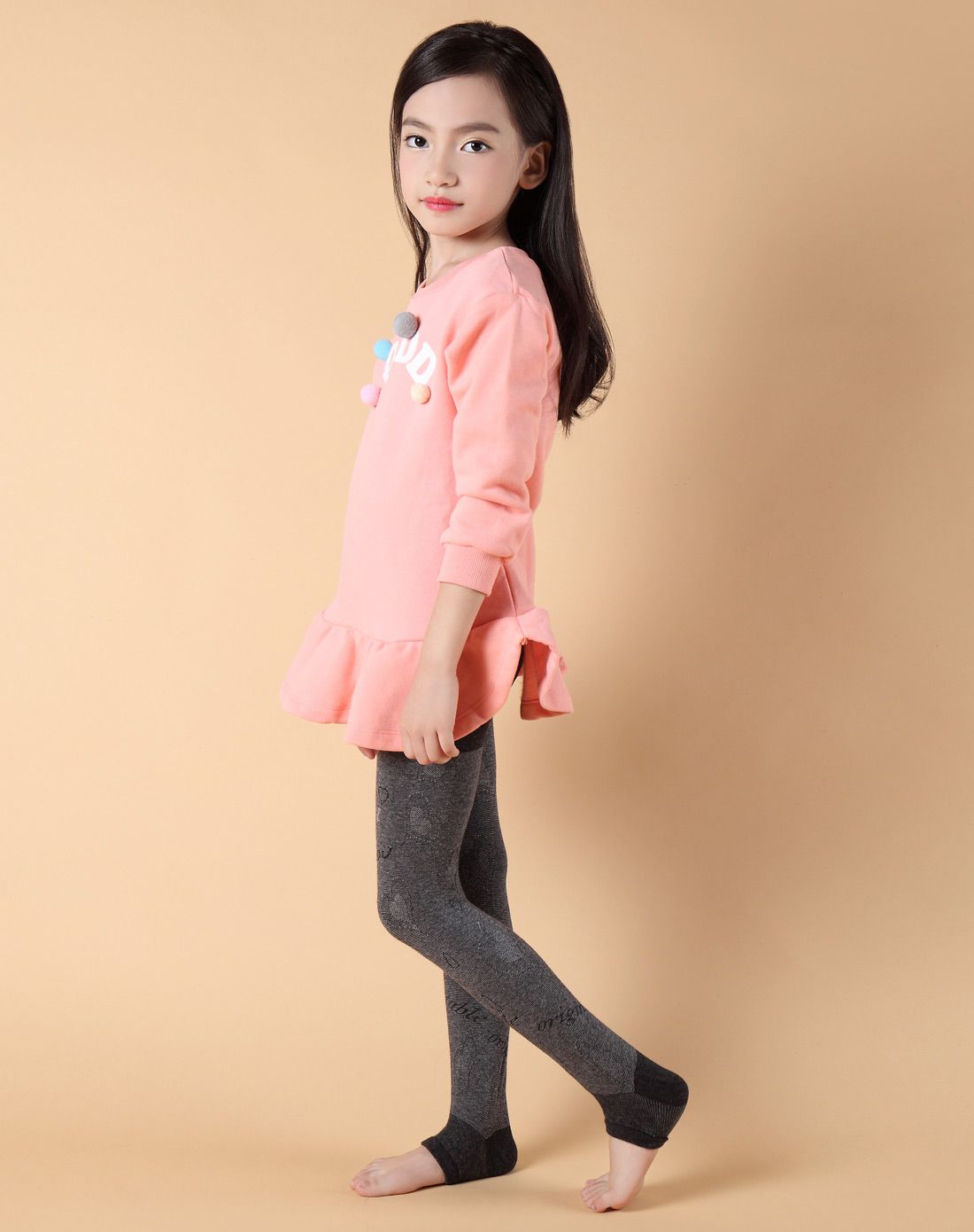 女童春款打底裤踩脚 黑色