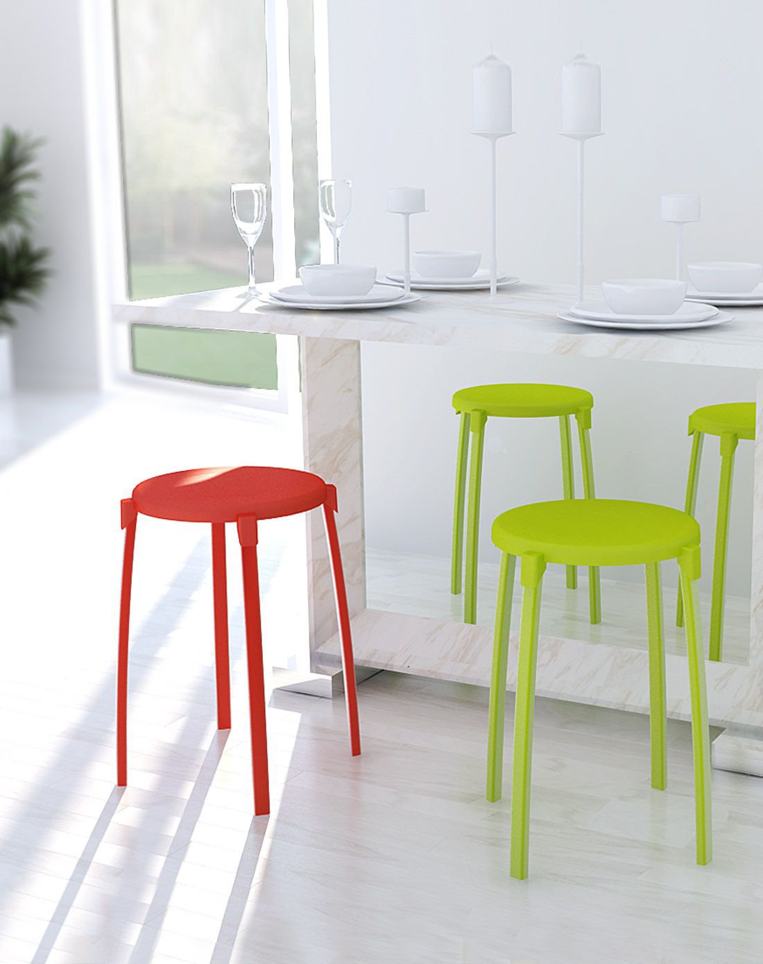 现代简约宜家圆凳椅子餐椅