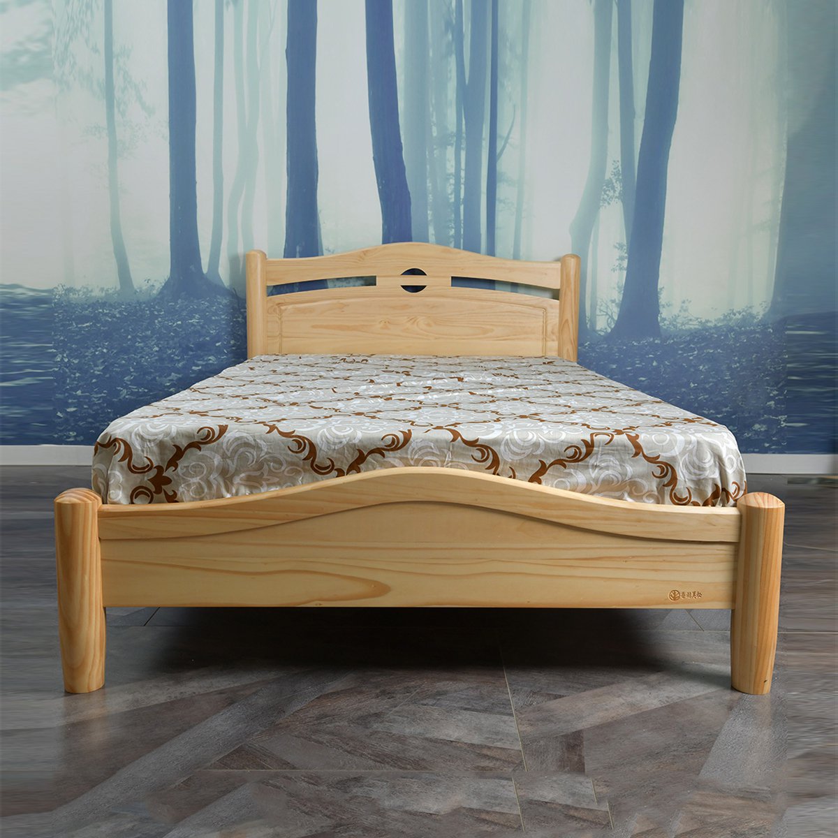 进口松木卧室1.2米1.5米儿童实木床