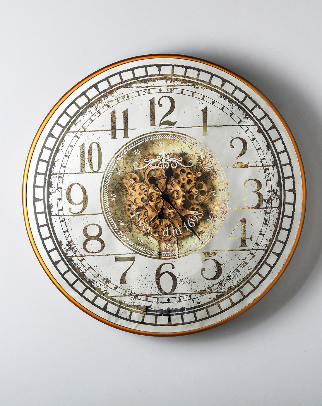 美式现代家居客厅圆形大表盘装饰挂钟